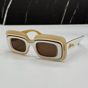 NEW LOEWE LW40139U 25E WOMEN SUNGLASSES WHITE/BROWN SQUARE LOEWE EYEWEAR